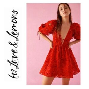 NWT Revolve x Free People x For Love & Lemons Serena Mini Dress
